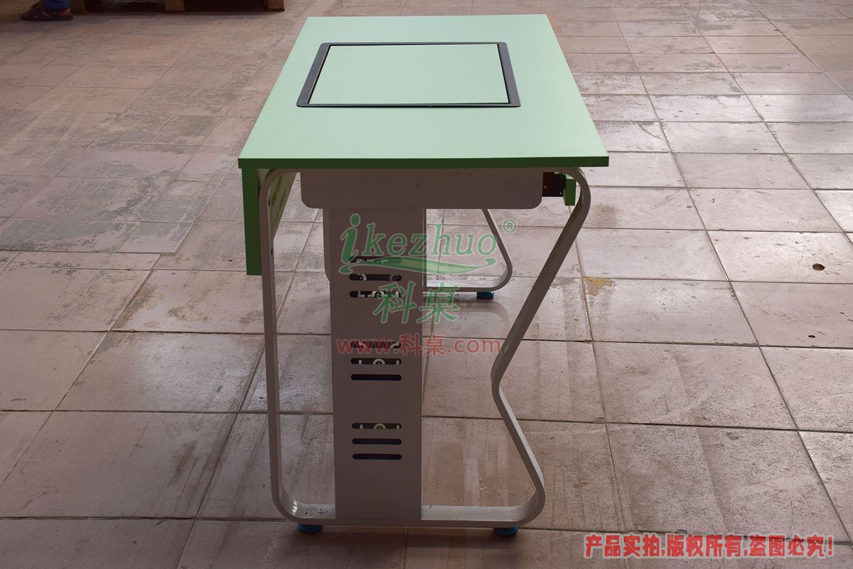 科桌家具,單人電腦桌,邊框電腦桌,翻轉電腦桌,單人位金屬腳架帶邊框翻轉電腦桌K12-C